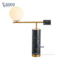 Black Marble Table Lamp Geometric structure opal glass marble table lamp Factory
